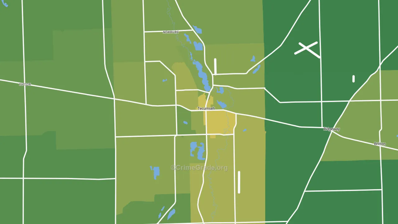 49286, MI Map of Vehicle Theft Rates