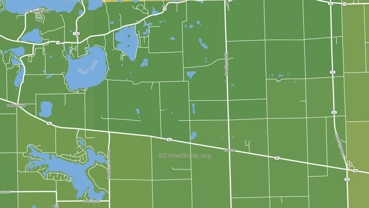 49287, MI Map of Vehicle Theft Rates