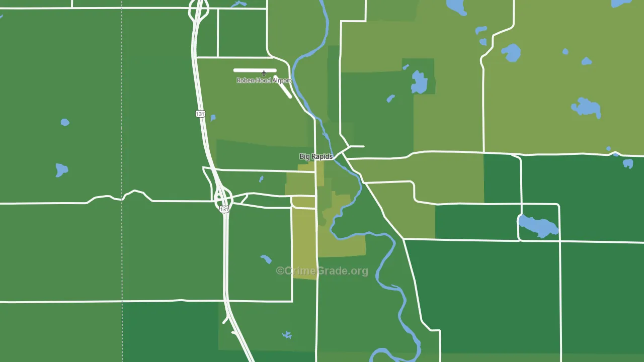 49307, MI Map of Vehicle Theft Rates