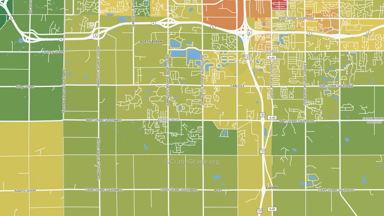 49315, MI Map of Vehicle Theft Rates