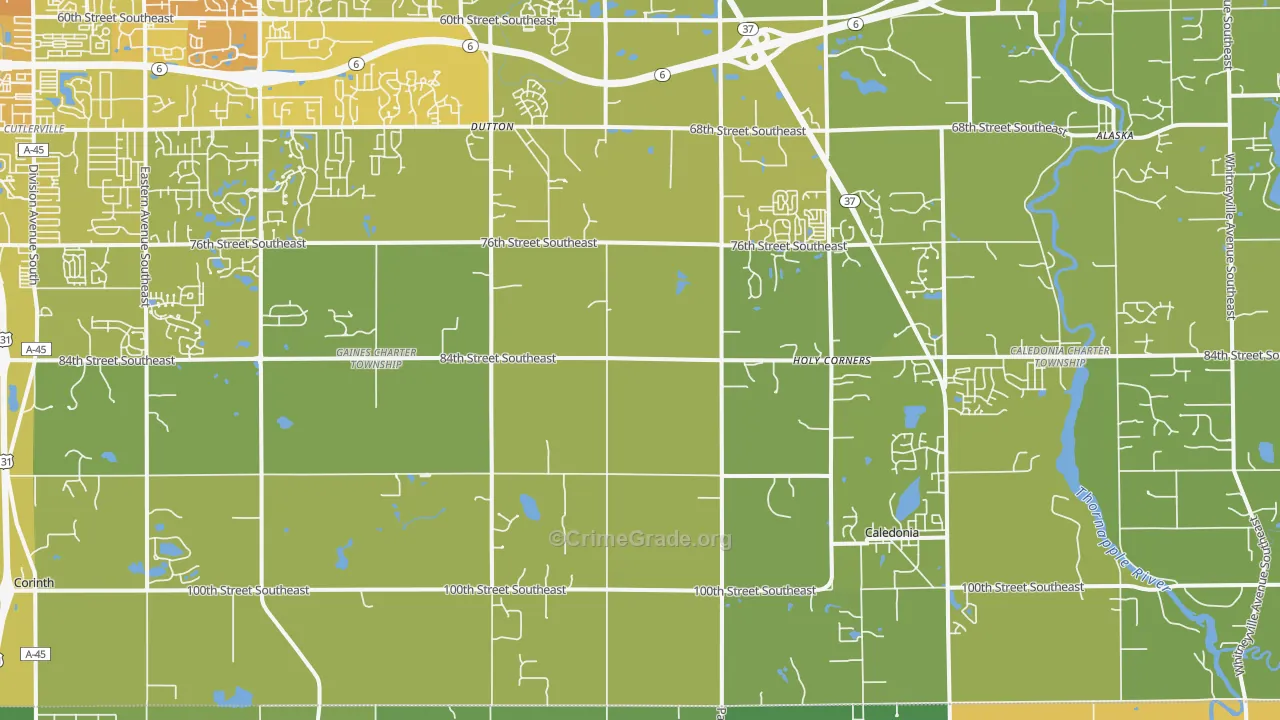 49316, MI Map of Vehicle Theft Rates