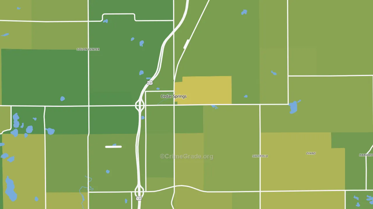 49319, MI Map of Vehicle Theft Rates