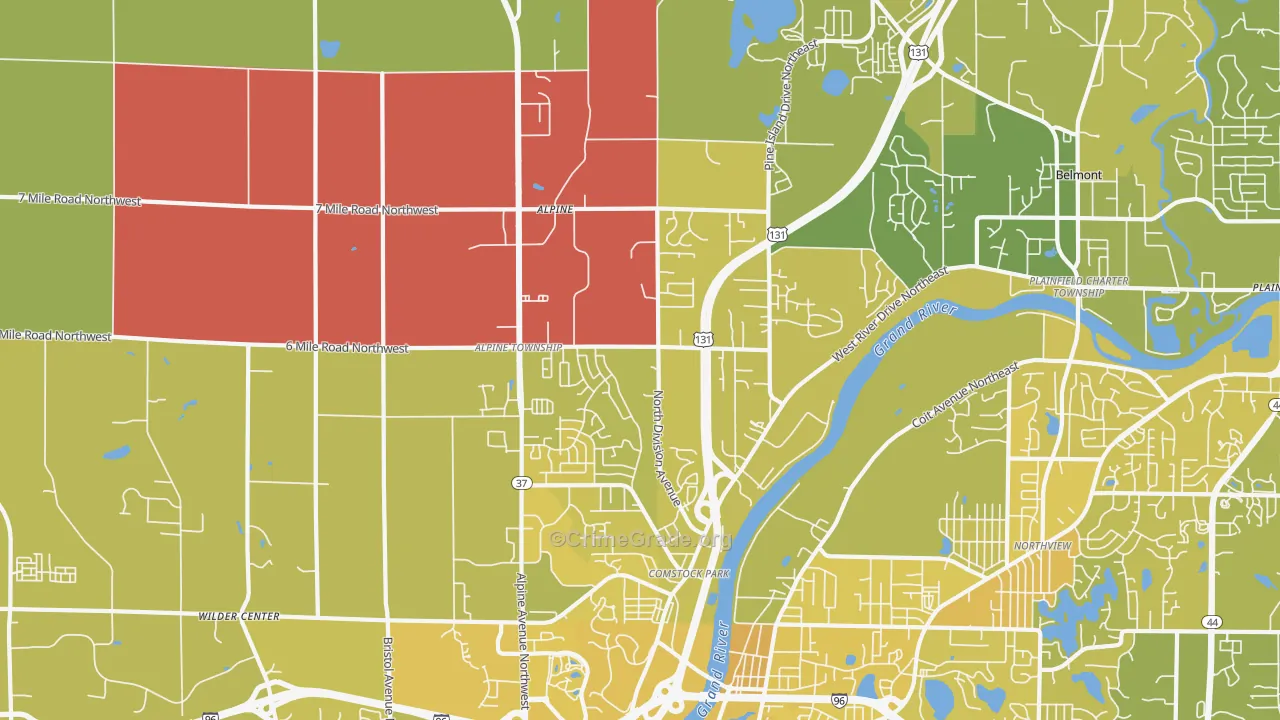 49321, MI Map of Vehicle Theft Rates