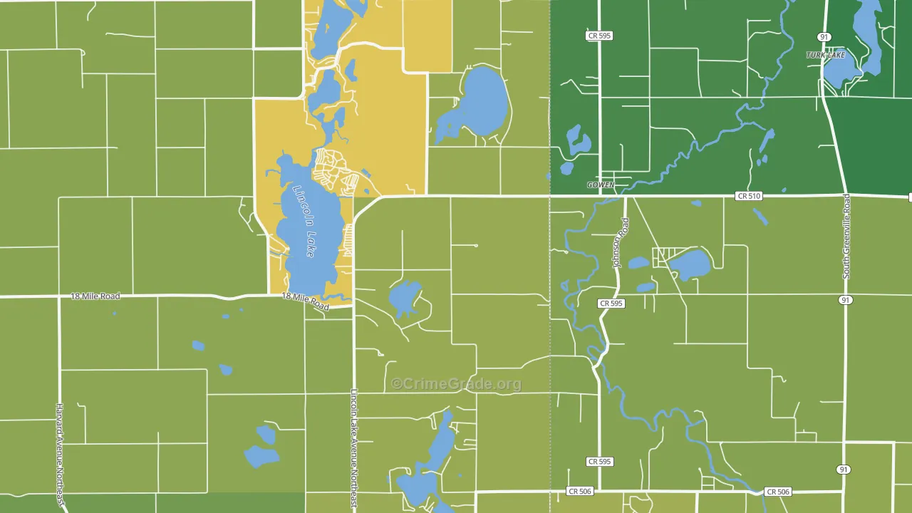 49326, MI Map of Vehicle Theft Rates
