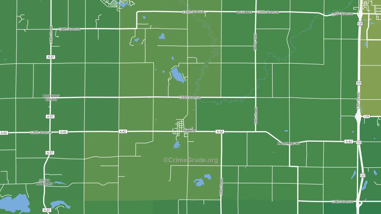 49328, MI Map of Vehicle Theft Rates