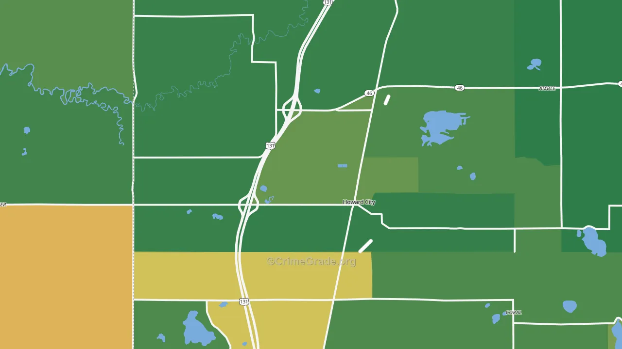 49329, MI Map of Vehicle Theft Rates