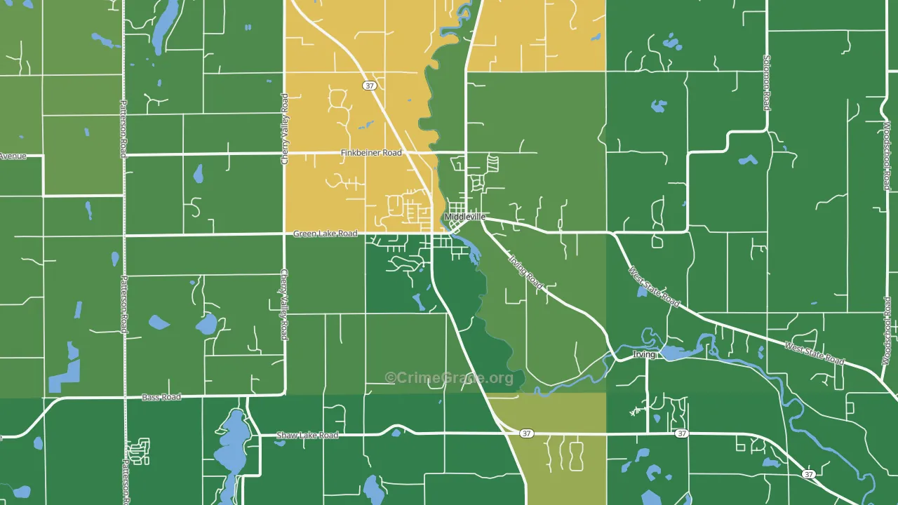49333, MI Map of Vehicle Theft Rates