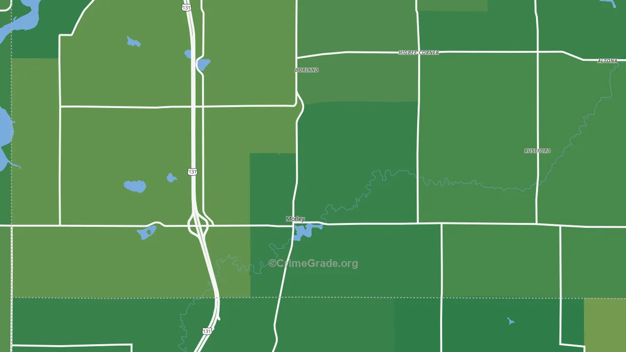49336, MI Map of Vehicle Theft Rates