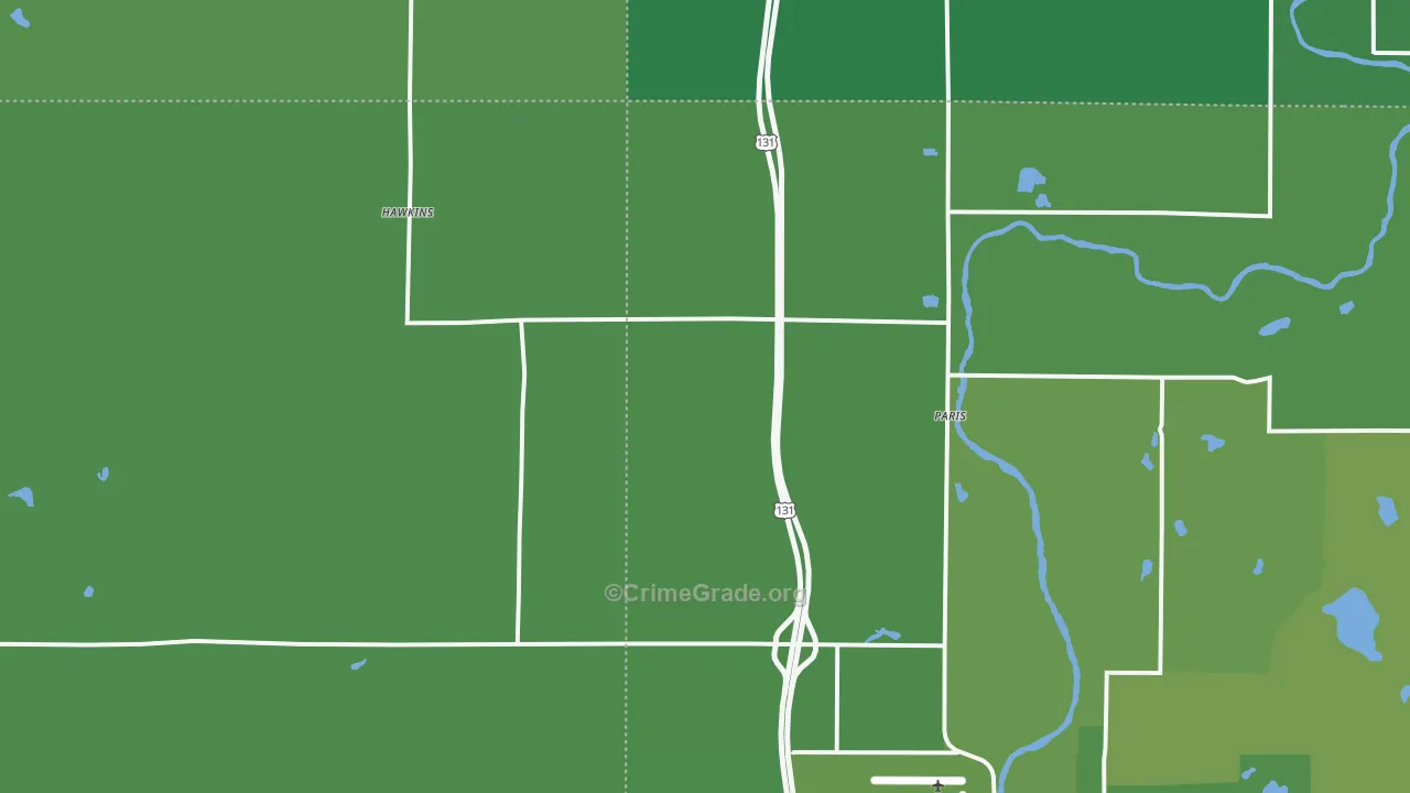 49338, MI Map of Vehicle Theft Rates