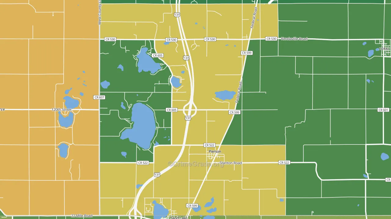 49339, MI Map of Vehicle Theft Rates