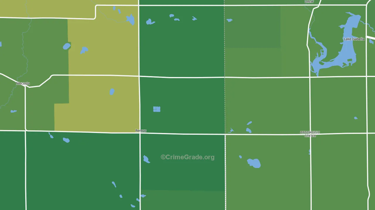 49340, MI Map of Vehicle Theft Rates