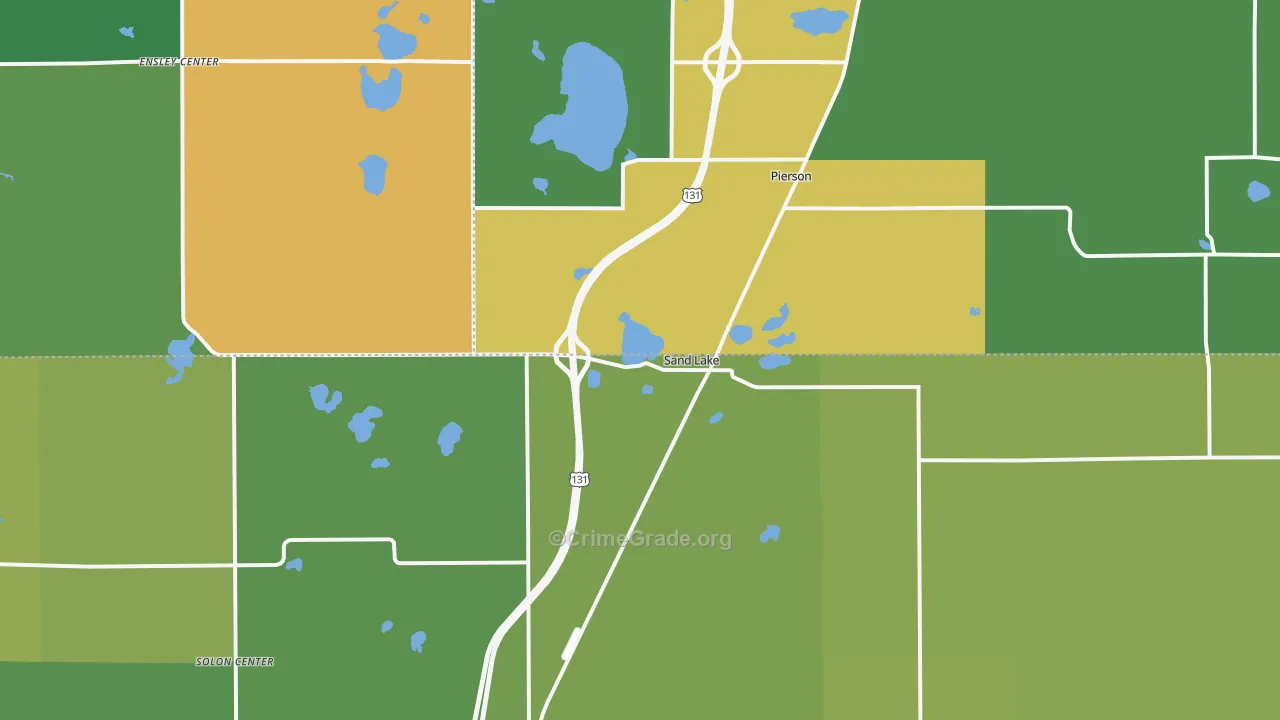 49343, MI Map of Vehicle Theft Rates