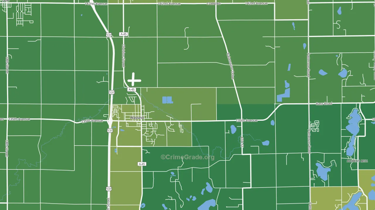 49348, MI Map of Vehicle Theft Rates
