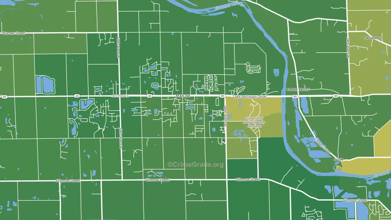 49401, MI Map of Vehicle Theft Rates