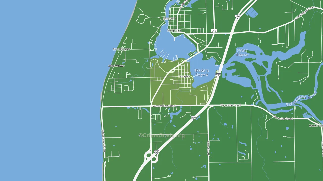 49406, MI Map of Vehicle Theft Rates