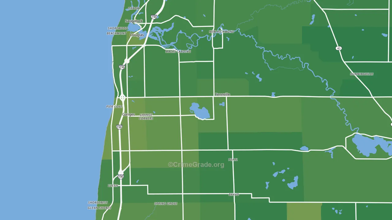 49408, MI Map of Vehicle Theft Rates