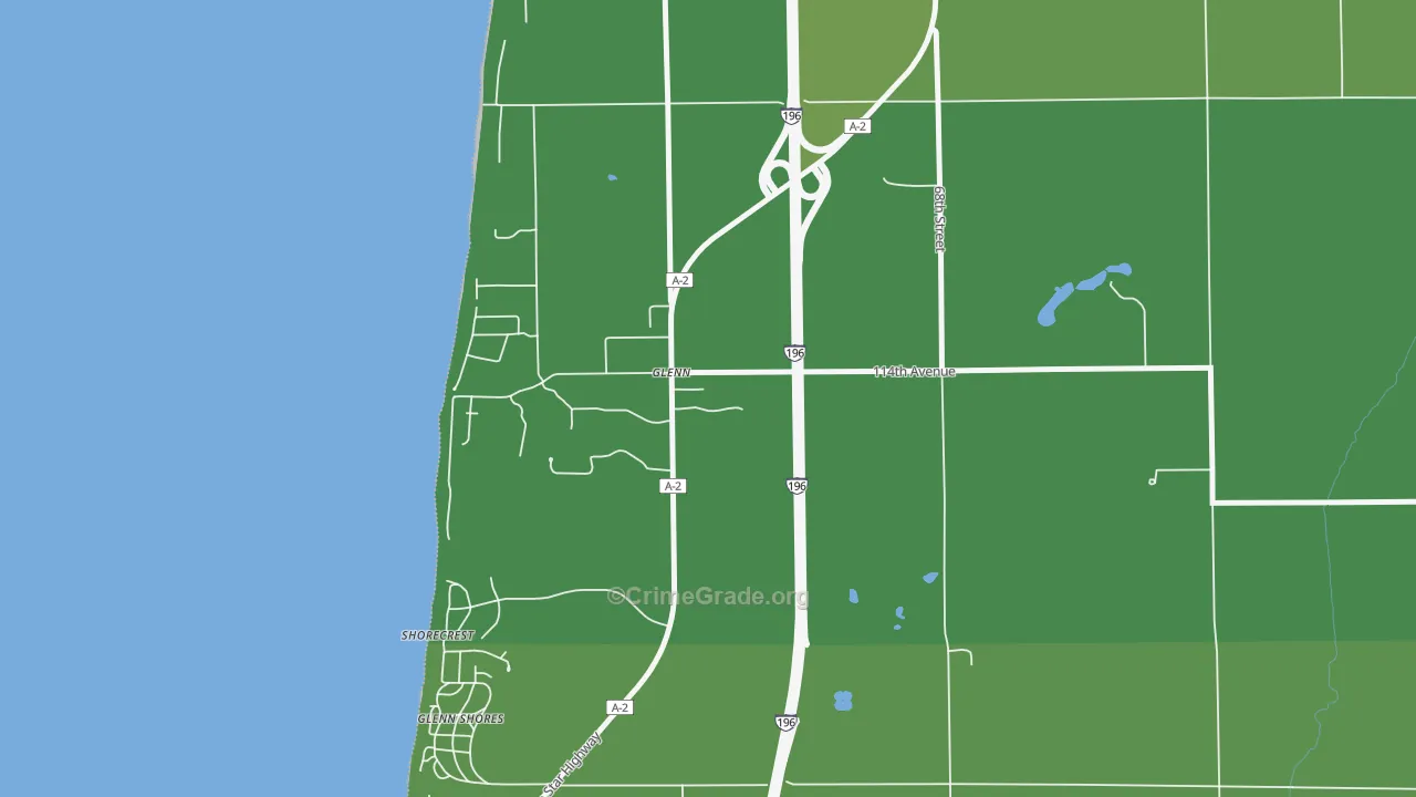 49416, MI Map of Vehicle Theft Rates