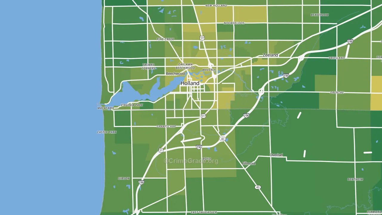 49423, MI Map of Vehicle Theft Rates
