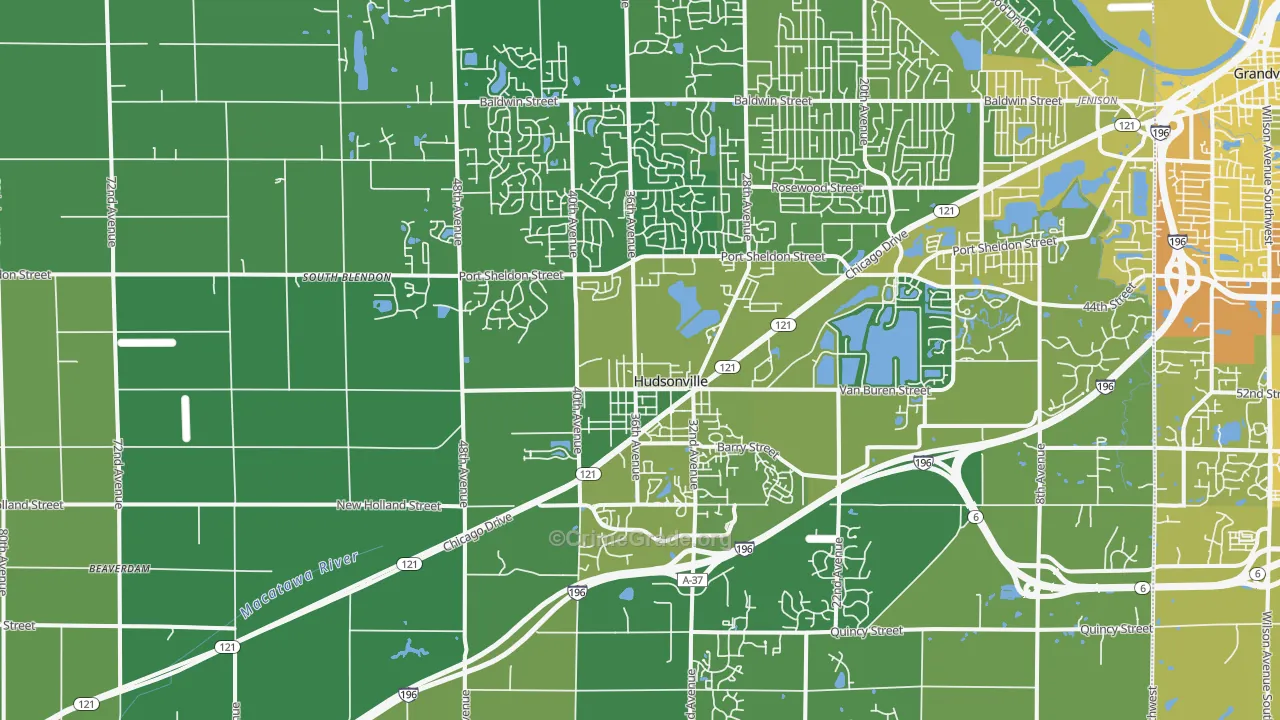 49426, MI Map of Vehicle Theft Rates