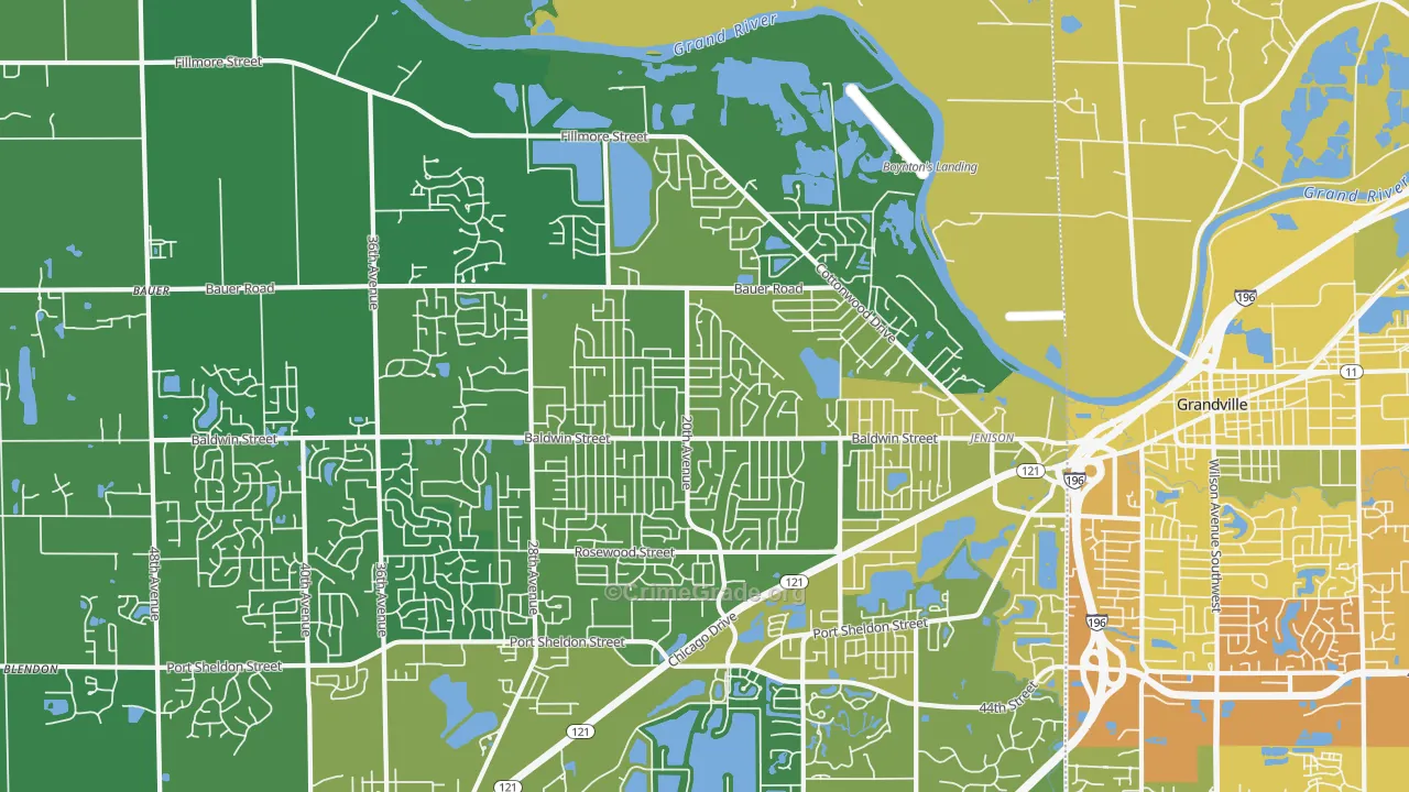 49428, MI Map of Vehicle Theft Rates