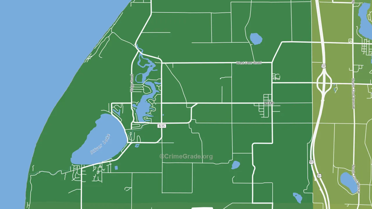 49436, MI Map of Vehicle Theft Rates
