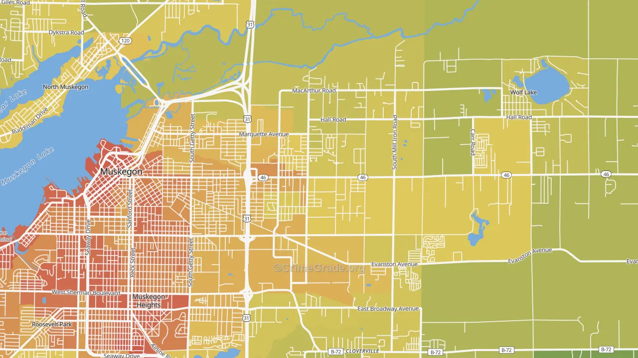 49442, MI Map of Vehicle Theft Rates