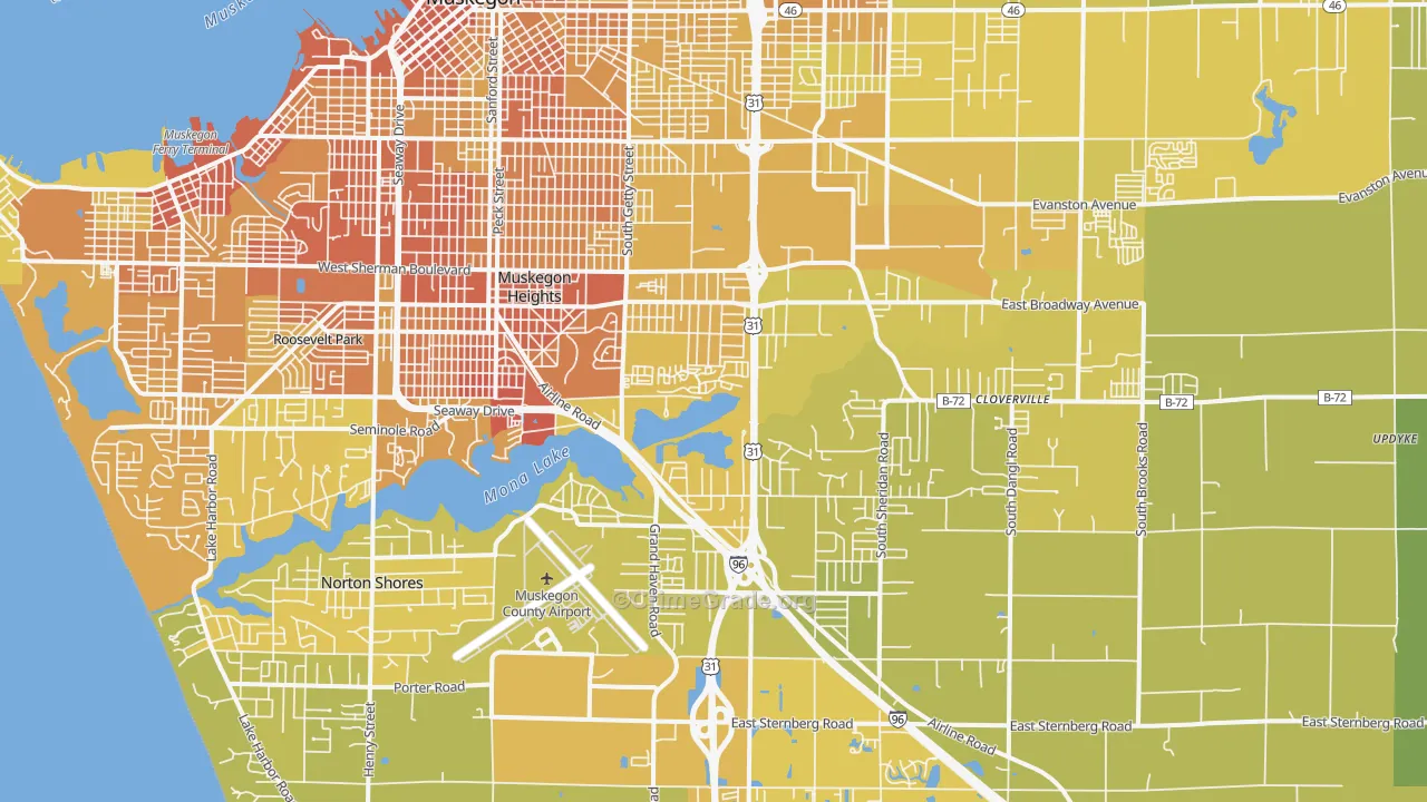 49444, MI Map of Vehicle Theft Rates