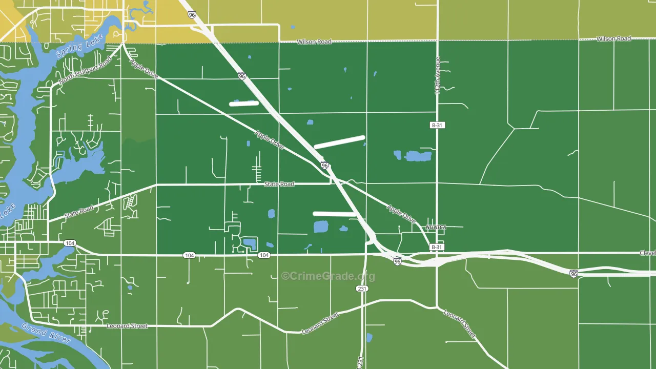 49448, MI Map of Vehicle Theft Rates