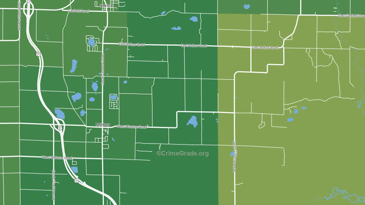 49452, MI Map of Vehicle Theft Rates