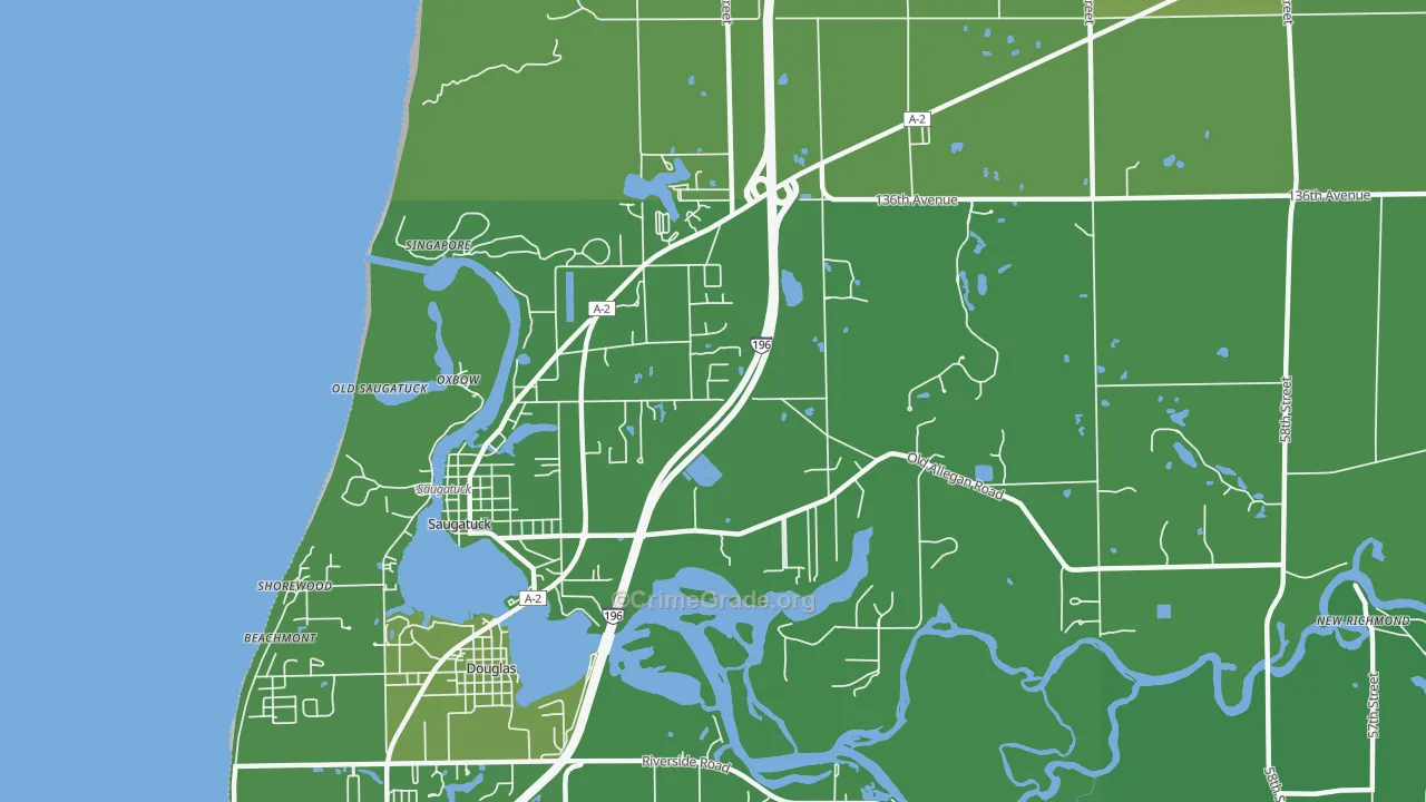 49453, MI Map of Vehicle Theft Rates