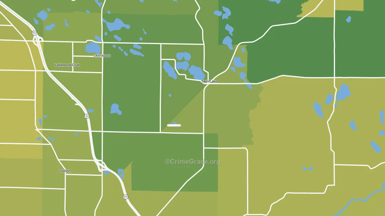 49457, MI Map of Vehicle Theft Rates