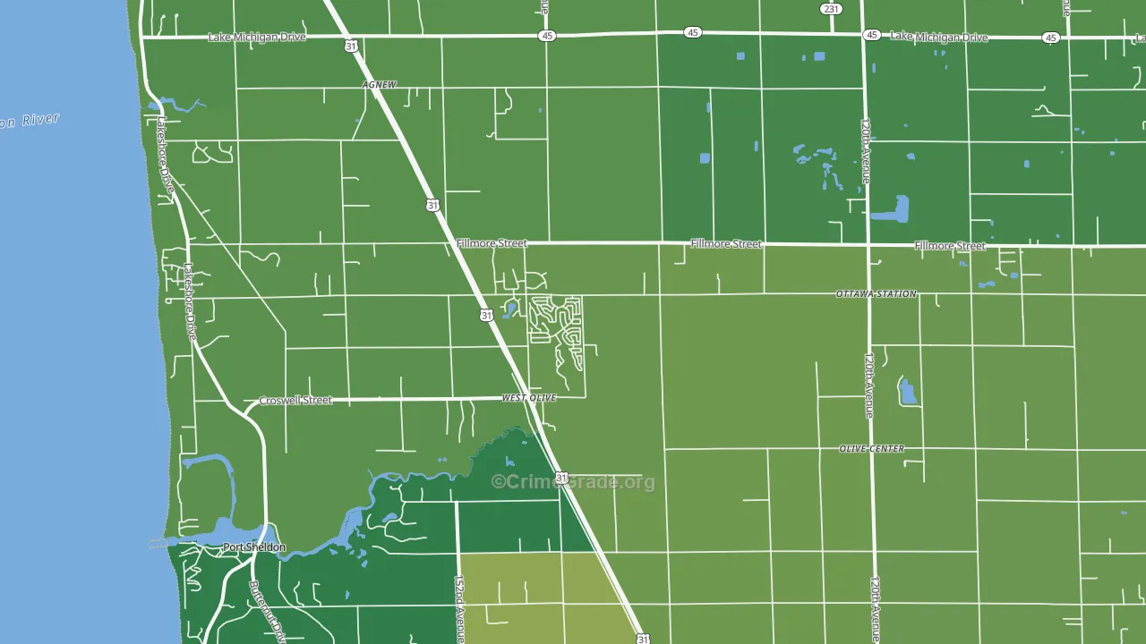 49460, MI Map of Vehicle Theft Rates