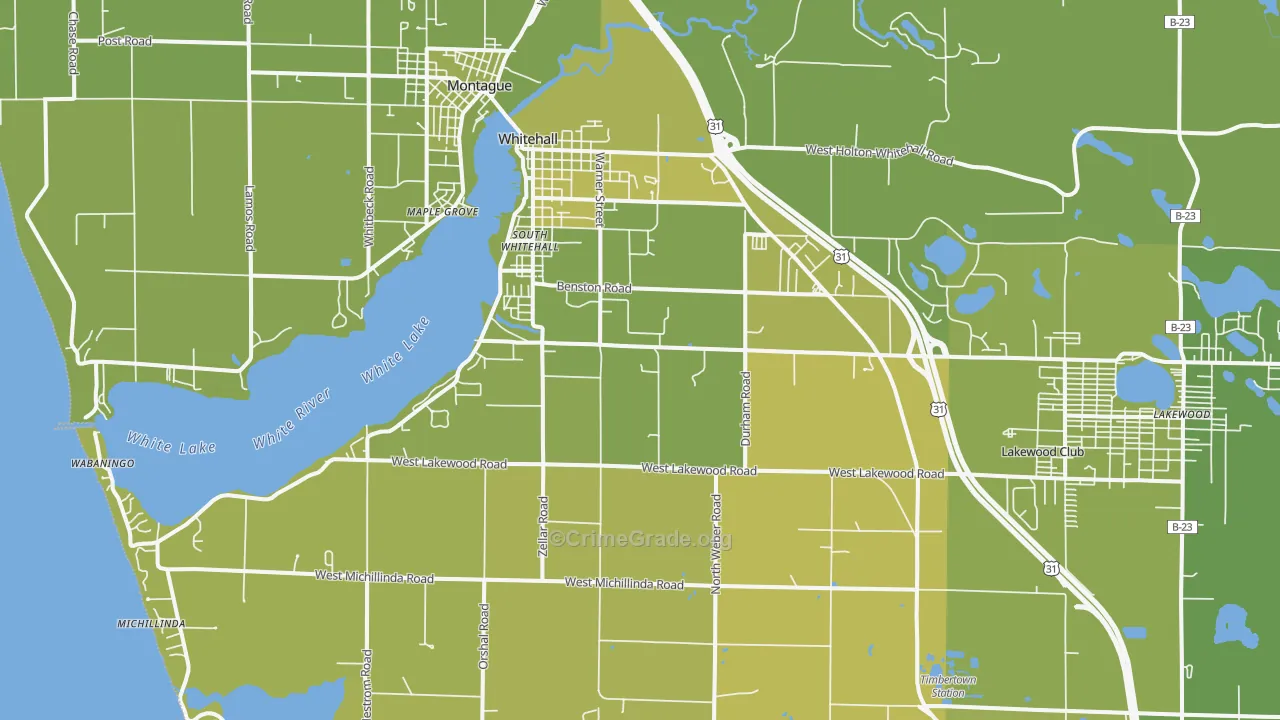 49461, MI Map of Vehicle Theft Rates