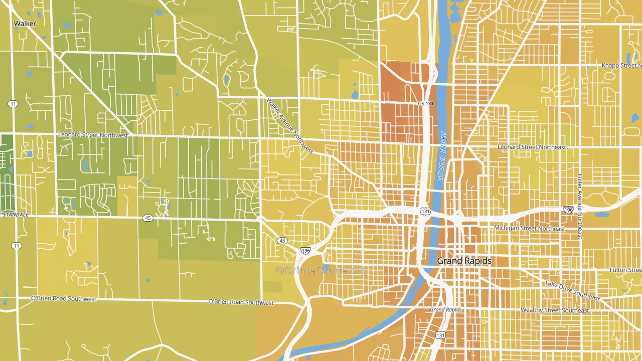 49504, MI Map of Vehicle Theft Rates