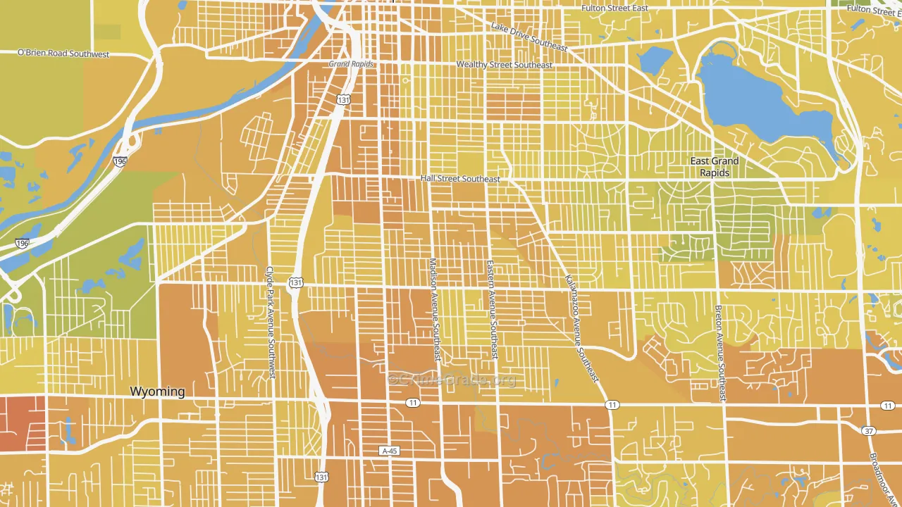 49507, MI Map of Vehicle Theft Rates