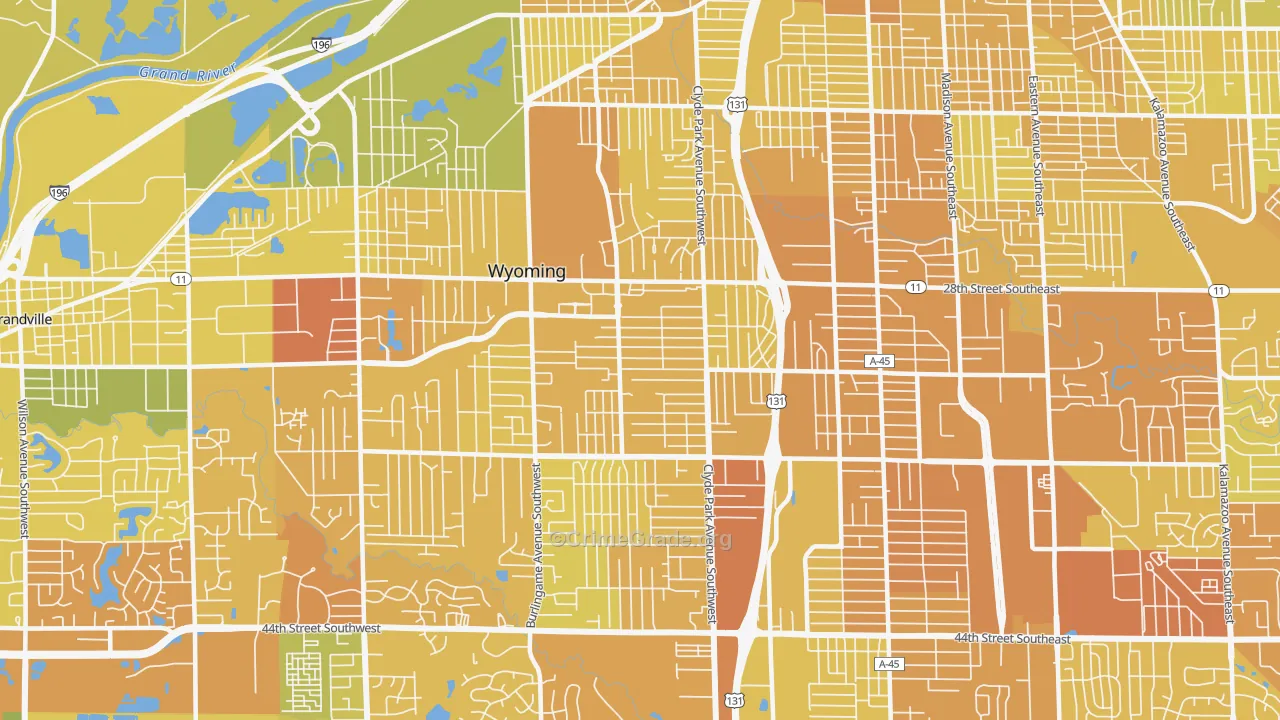 49509, MI Map of Vehicle Theft Rates