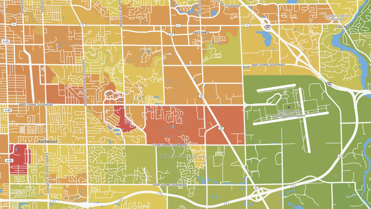 49512, MI Map of Vehicle Theft Rates