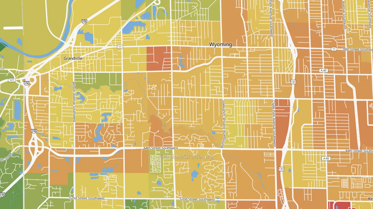 49519, MI Map of Vehicle Theft Rates