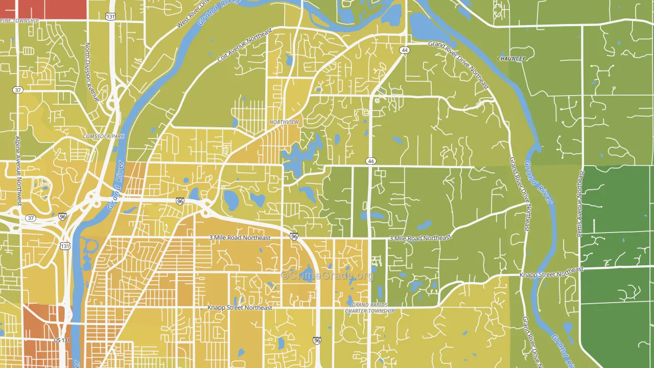 49525, MI Map of Vehicle Theft Rates