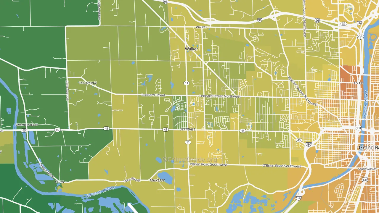 49534, MI Map of Vehicle Theft Rates