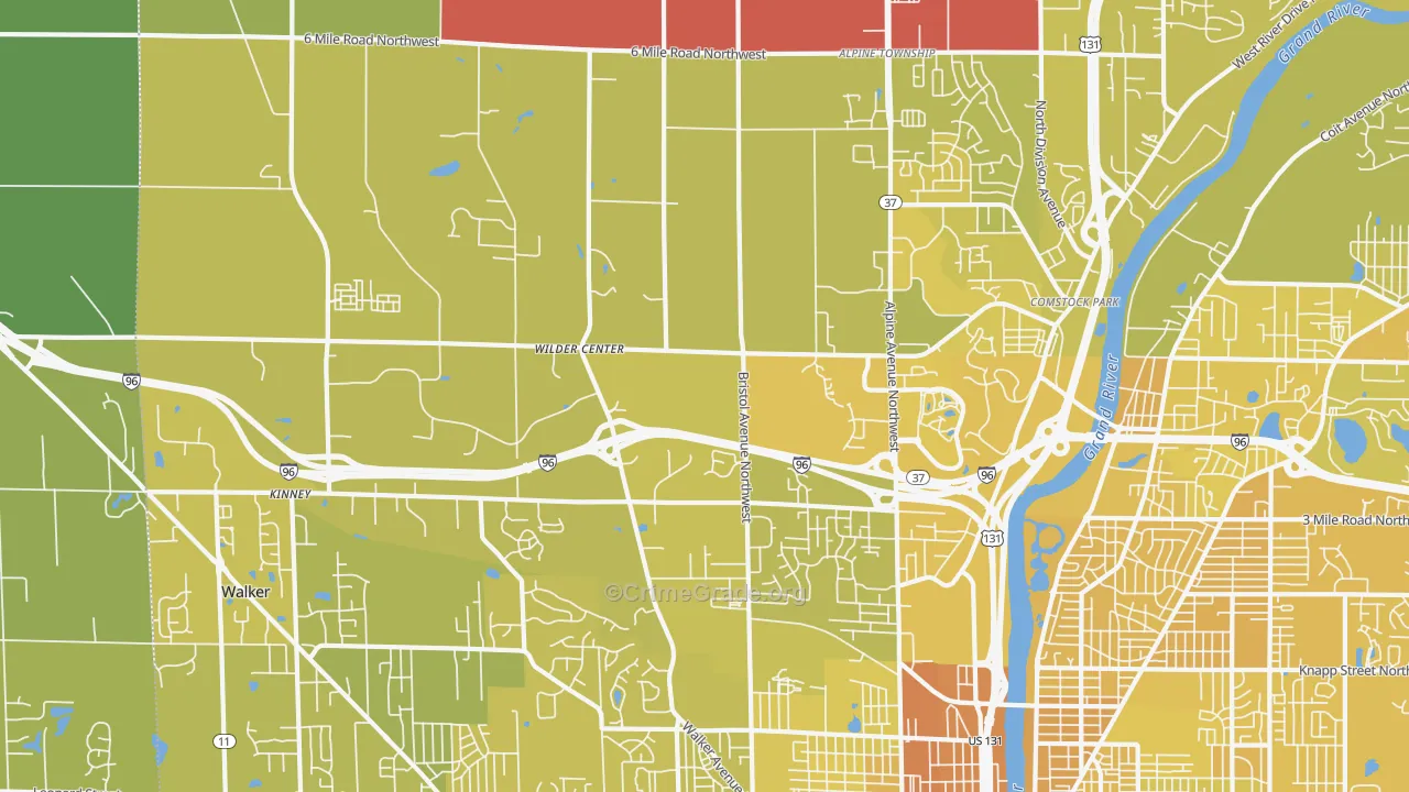 49544, MI Map of Vehicle Theft Rates
