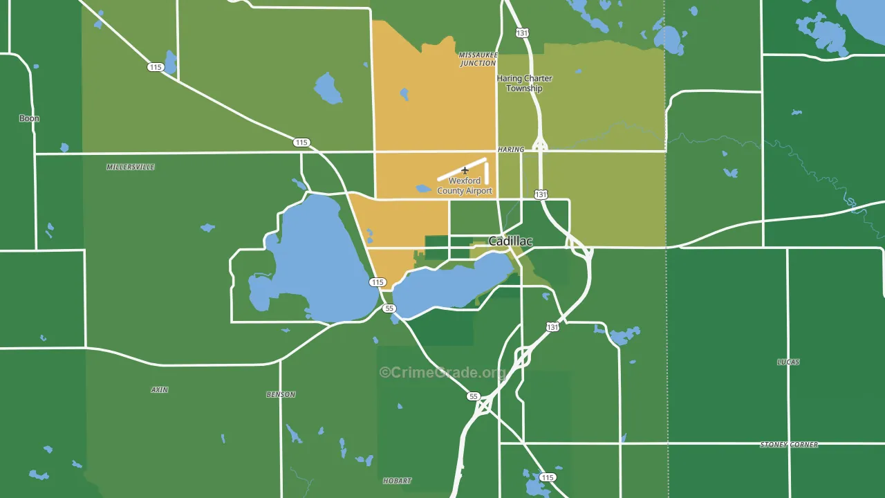 49601, MI Map of Vehicle Theft Rates