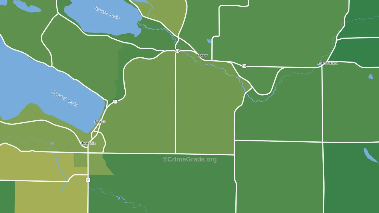 49617, MI Map of Vehicle Theft Rates