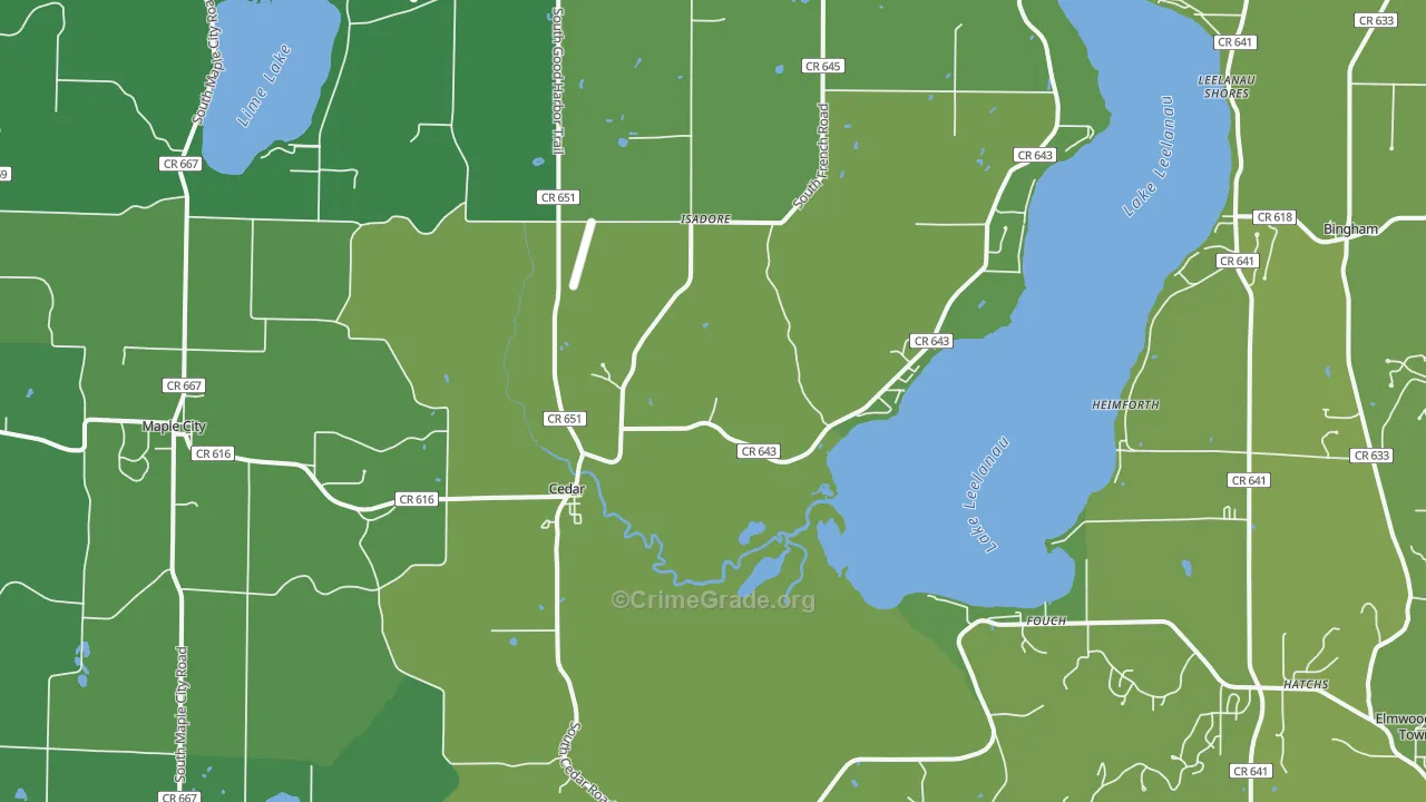 49621, MI Map of Vehicle Theft Rates