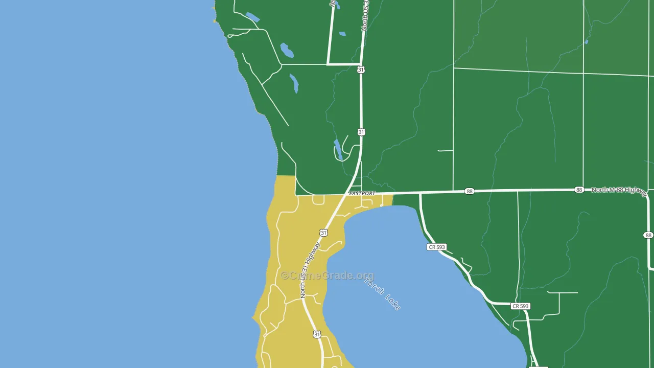 49627, MI Map of Vehicle Theft Rates