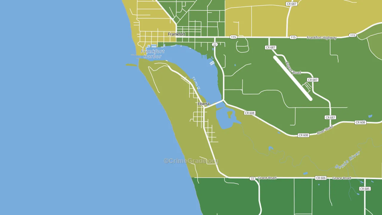 49628, MI Map of Vehicle Theft Rates