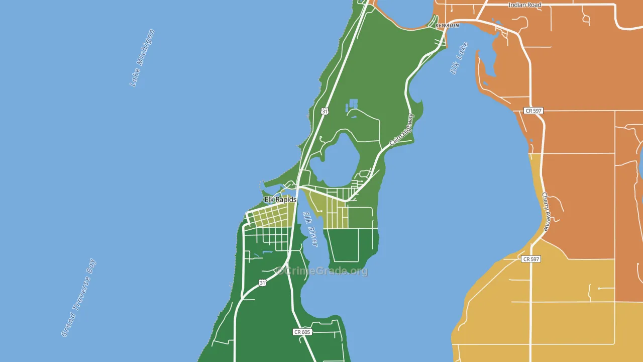 49629, MI Map of Vehicle Theft Rates