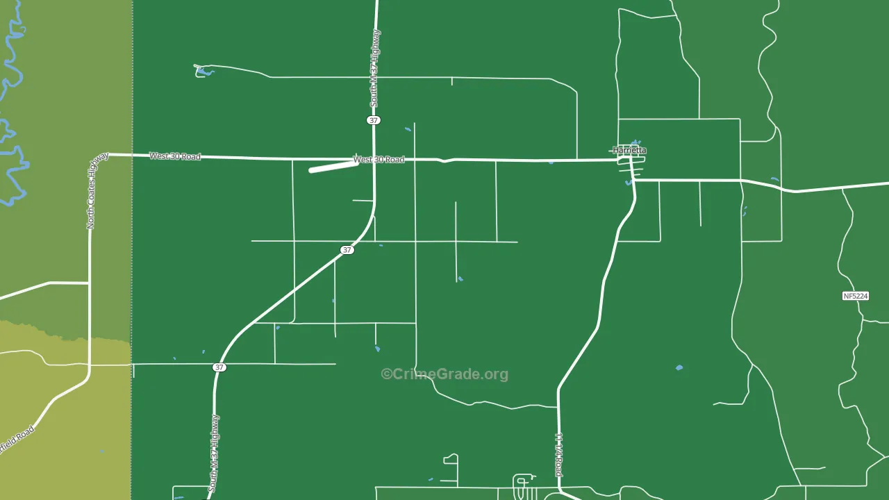49638, MI Map of Vehicle Theft Rates