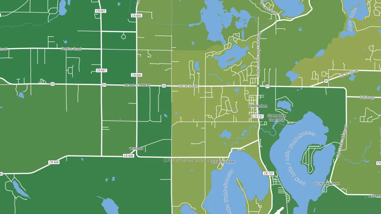 49643, MI Map of Vehicle Theft Rates