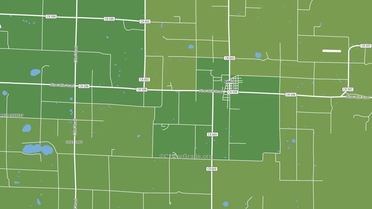49645, MI Map of Vehicle Theft Rates